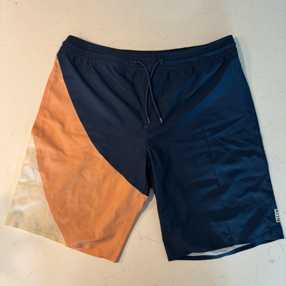 Kith Navy and Orange Swim Shorts